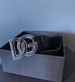 DOLCE&GABBANA Lux leather belt with DG logo sz 85