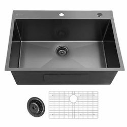 30 in. Drop-In Single Bowl Stainless Steel Kitchen Sink