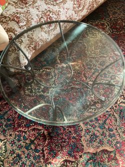Gorgeous Small Glass Top Metal Coffee Table