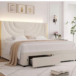 Luxury King Size Mattress + Bed Frame Set – Barely Used