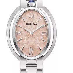 Bulova salmon dial  Women's Rubaiyat Stainless Steel Bracelet 29mm Watch