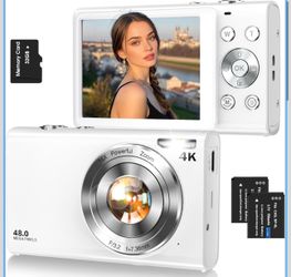 Digital Camera, Autofocus 4K Vlogging Cam with 32GB Card,48MP 16X Zoom New