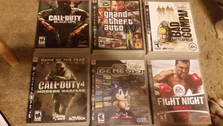 6 ps3 games. All $80 or $20 each