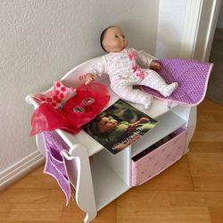 Bitty Baby Vintage American Girl Doll and Changing Table