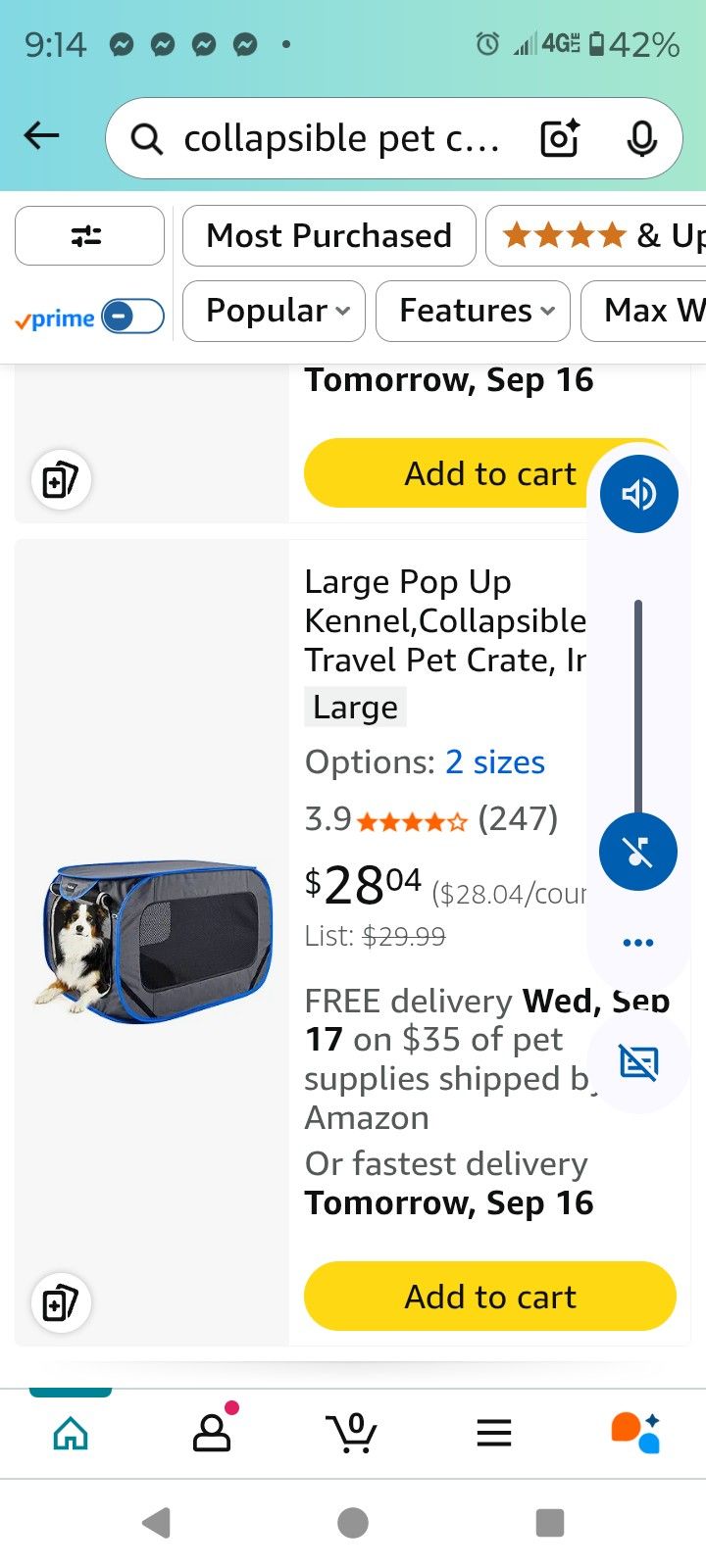 Pop Up Kennel Travel Crate 