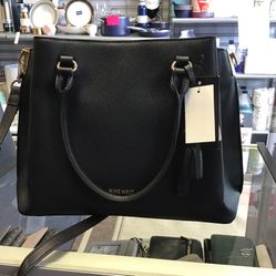 Nine West Imogen Black Large Jet Set Satchel New