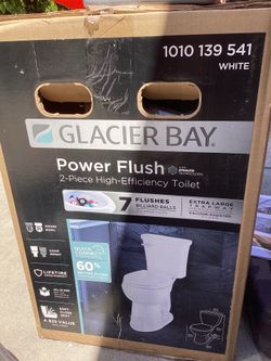 Glacier bay 12in power flush all in one elongated toilet seat included