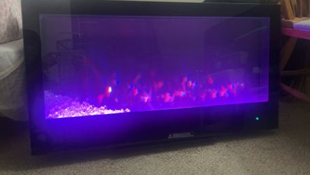 Led wall mount electric fireplace