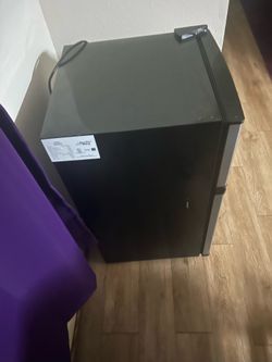 Mini fridge  black and grey