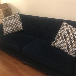 Velvet Sofa Couch With Pillows