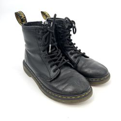 Dr. Martens Black Leather Combat Boots Kids/Youth Size 3