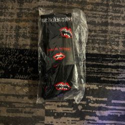 Chrome Hearts Black Socks with Lip Graphics