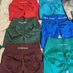 peachee bum gym shorts