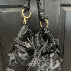 Coach Leather Drawstring Shoulder Bag