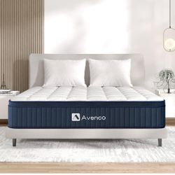 Avenco 12 Inch California King  Medium Firm Hybrid Cal King Mattress with Latex Memory Foam CertiPUR-US Certified