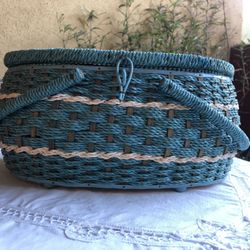 Vintage Retro JC Penny’s Sewing Kit Box Basket Knitting Craft Tailor