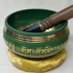 Tibetan Singing Bowl in B# w/cushion and striker
