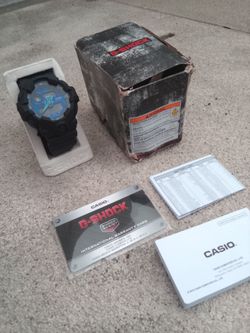 Casio G-Shock Black and Blue Watch with Box