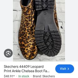 Sketchers Women's Size 8 Leopard Print Ankle Boots