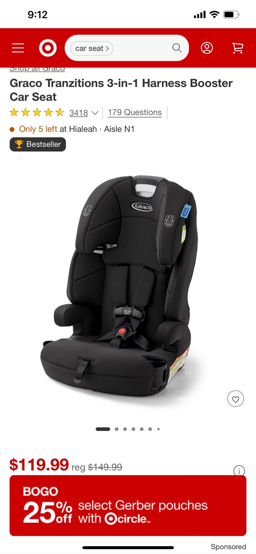 Graco Tranzitions 3-in-1 Harness Booster Car Seat