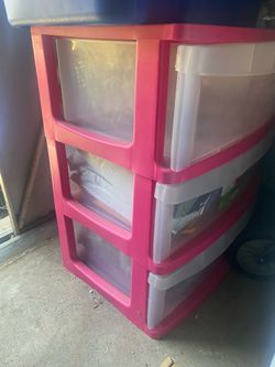 Pink  plastic drawer