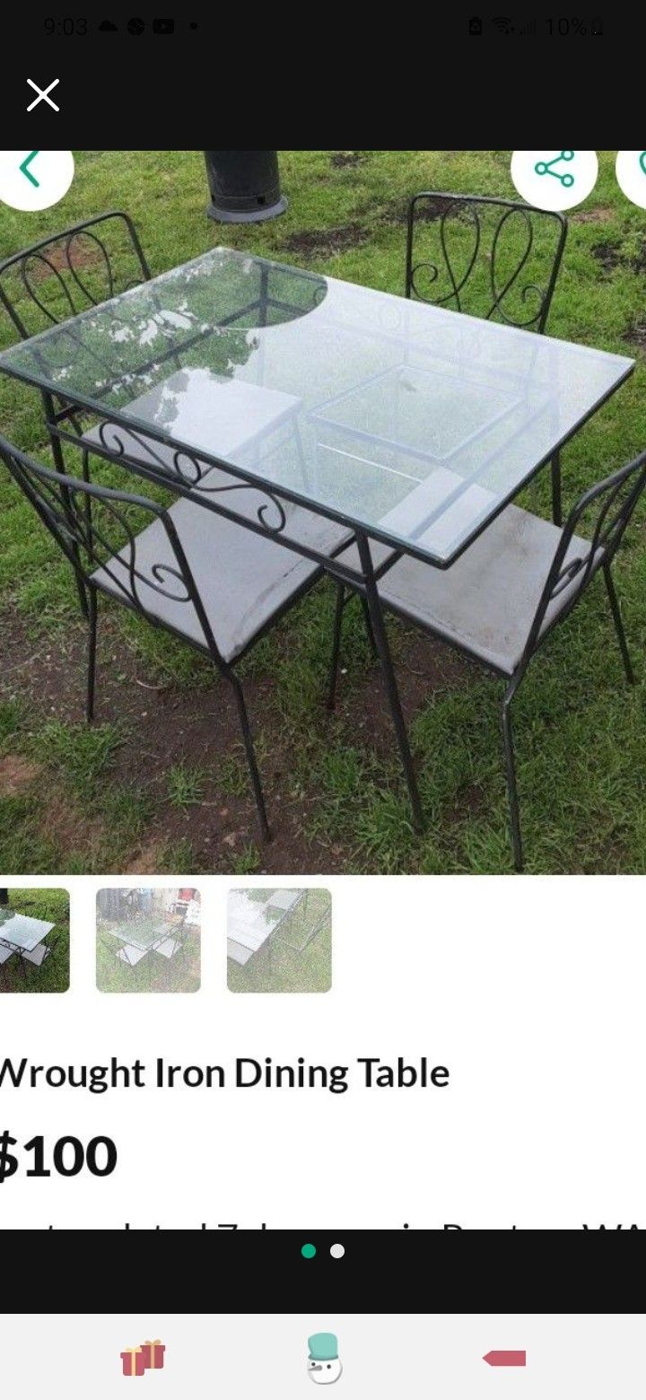 Wrought Iron Dining Table