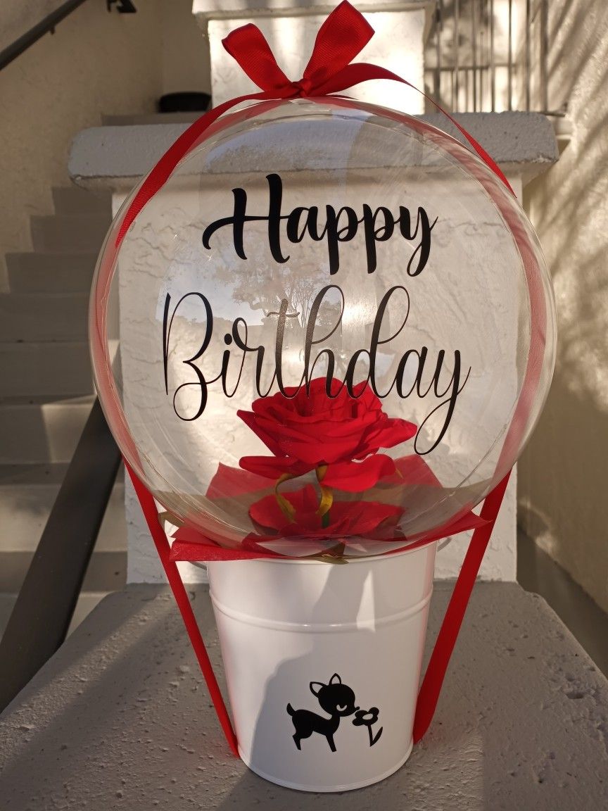 Shipping Nationwide Birthday Artificial Red  Rose Balloon . $40 Led Light Up. SHIPPING NATIONWIDE 