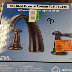 Homewerks Brushed Bronze Deck Mount Roman bathtub faucet