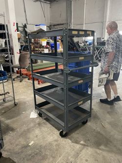 Heavy-Duty Industrial Parts Cart / Warehouse Picking Cart – Steel Construction