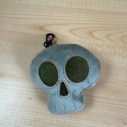 Grey Skull Plush Keychain