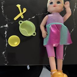 Growing Baby Doll And Accessory $10, Like New