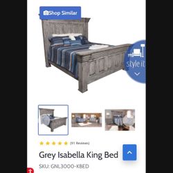 Grey - Isabelle King Bed set!! ( Practically New ) 