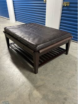 Large Coffee Table w/ Storage and Pull Out Tables