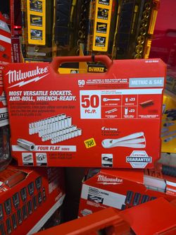 Milwaukee 50pc 1/4" socket set, New, Financing Available
