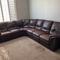 Leather Reclining Sofa 