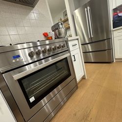 Cosmo 36” Gas Range and 36” French Door Refrigerator/Freezer