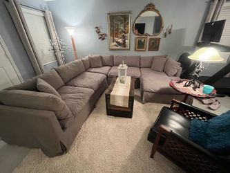 Gray Fabric Sectional Sofa with Chaise