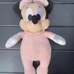 Disney Parks Babies Minnie Mouse Pink 14" Plush Stuffed Toy Walt Disney World