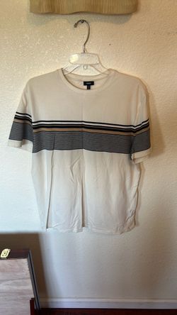 Express shirt cream with black&tan stripes size medium