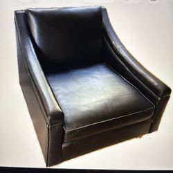 Cool leather Mid Century Modern side chair