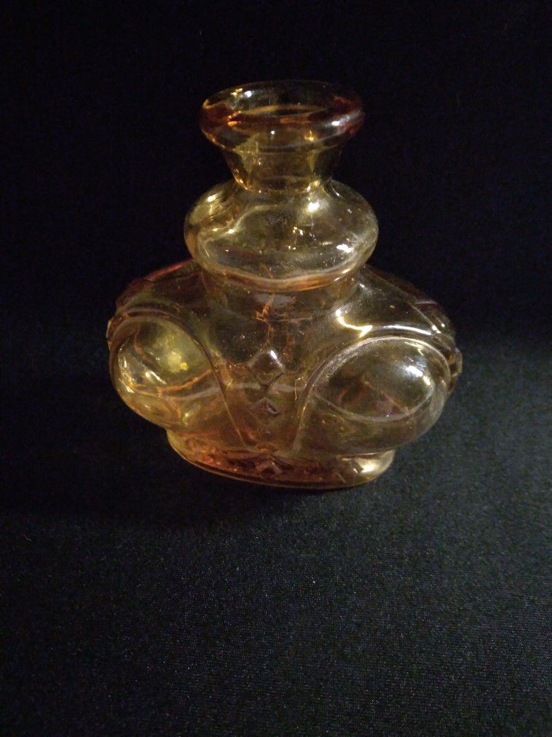 Victrylite Amber Crown Bottle 