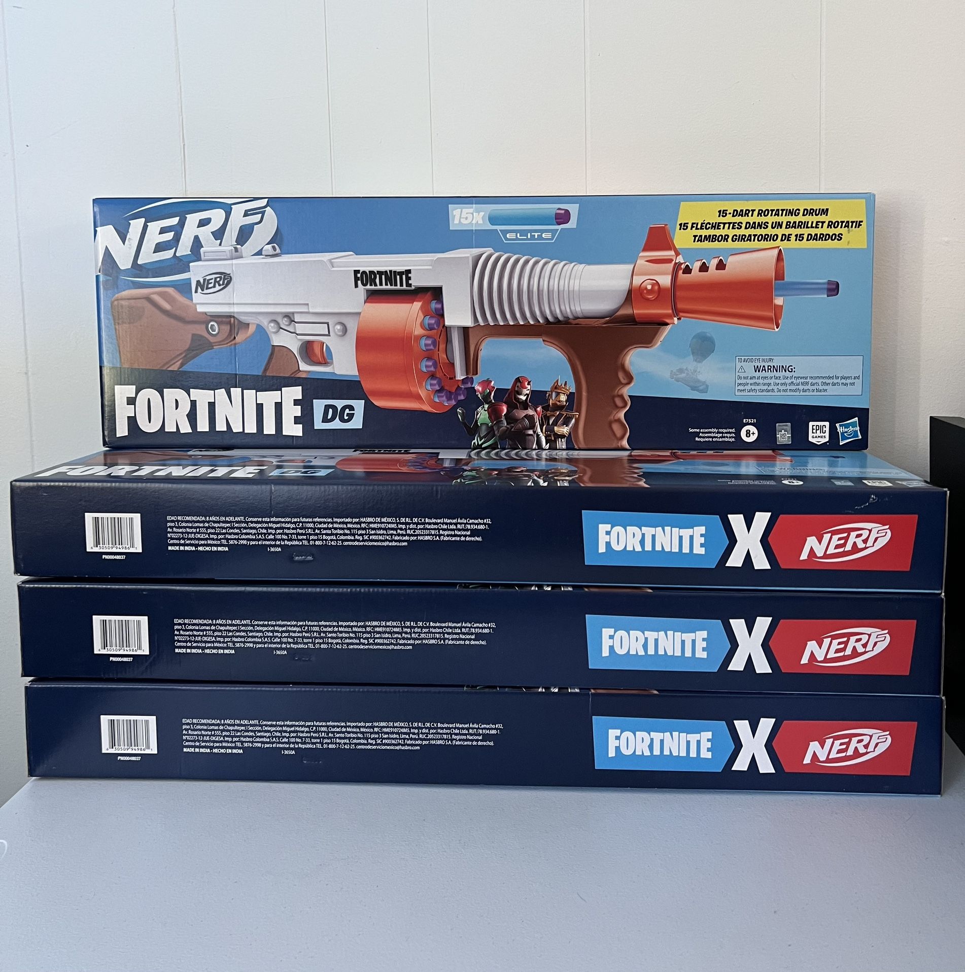 NERF Fortnite Drum Gun DG Blaster Rifle Toy Elite 15 Dart Rotating Drum