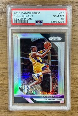 2018-19 Panini Prizm KOBE BRYANT #15 Silver Prizm Refractor PSA 10 LA Lakers HOF