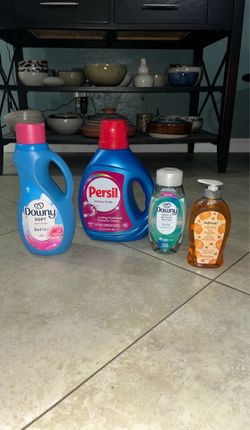 Persil 84oz, Downy Fabric Softener, Downy Rinse & Refresh, Softsoap Hand Soap
