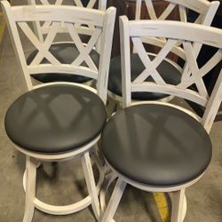 ❤️ 🔥Clearance promotion🔥Bar Stools Set of 4 , 360 Degree Swivel Counter Height Bar Chairs with X-Back, Barstool with Wood Legs for Bar, Kitchen Coun