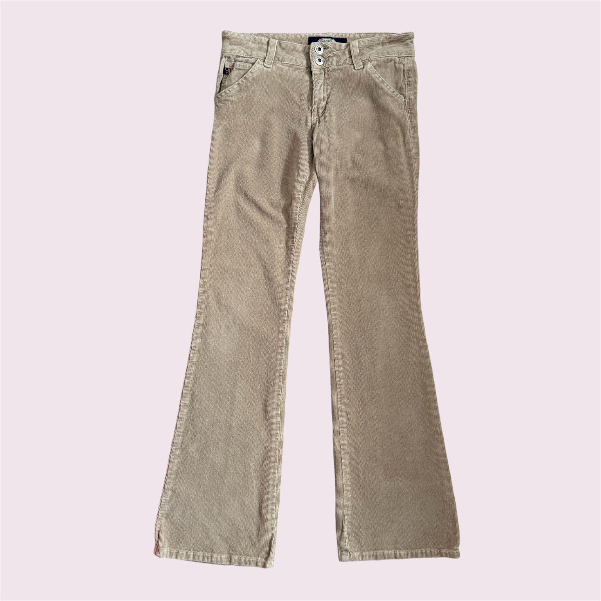 JUST USA Y2K 2000’s Khaki Tan Preppy Low Rise Corduroy Casual Straight Leg Pants