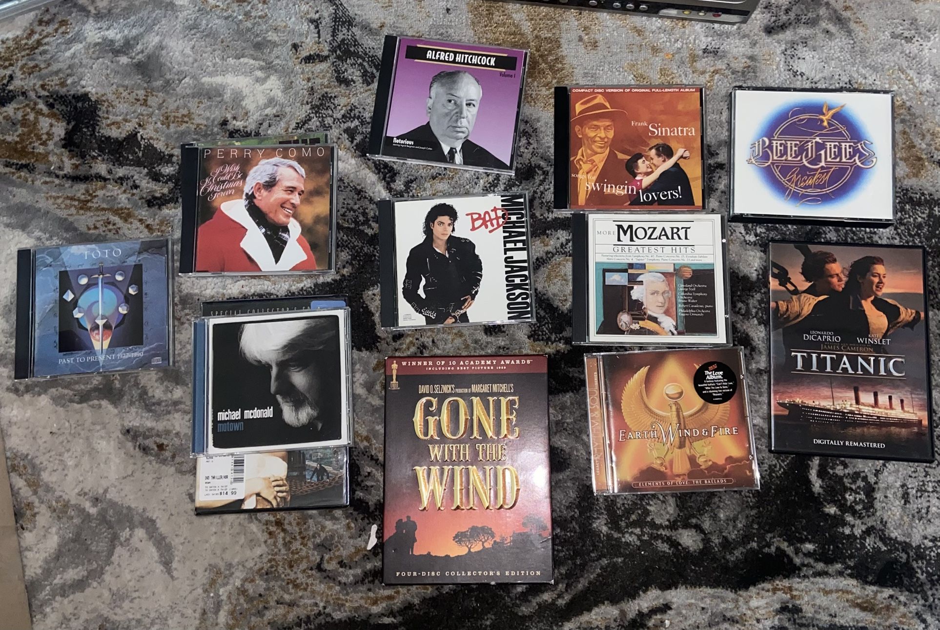 CDS, DVDS, VHS tapes 