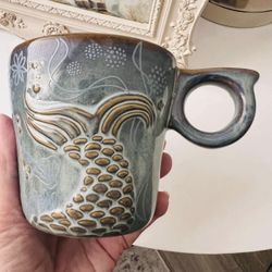 🧜‍♀️ Blue Starbucks Siren Mermaid Tail 2014 Anniversary Collection 12 oz Coffee Mug