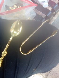 Vintage Gold plated "rose teaspoons"