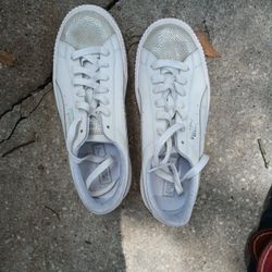 Puma White With Silver Size 7C